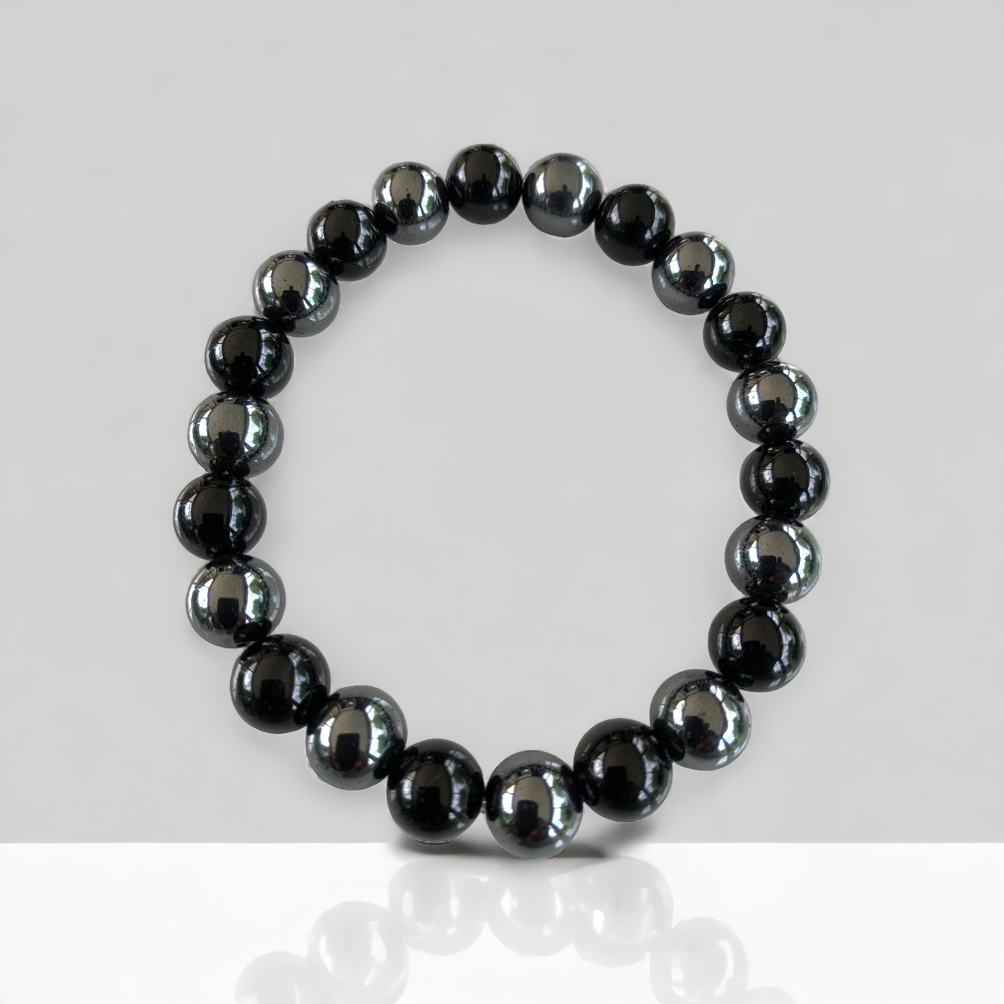 Bracelet de perles Obsidienne Noire et Tarahertz