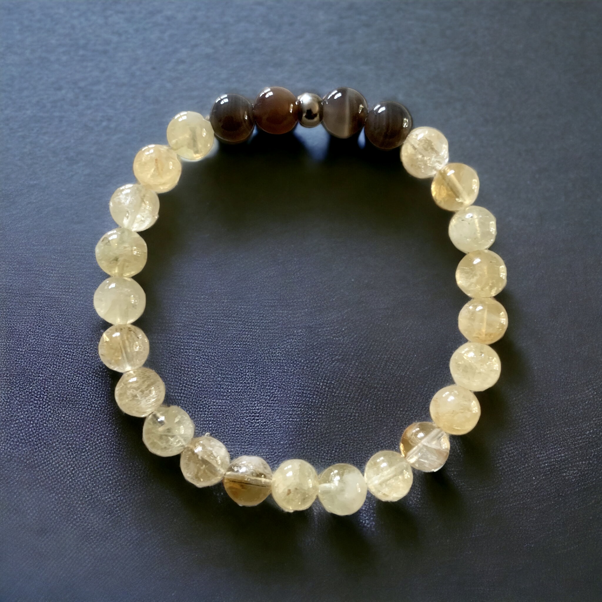 Bracelet Citrine et Agate Botswana