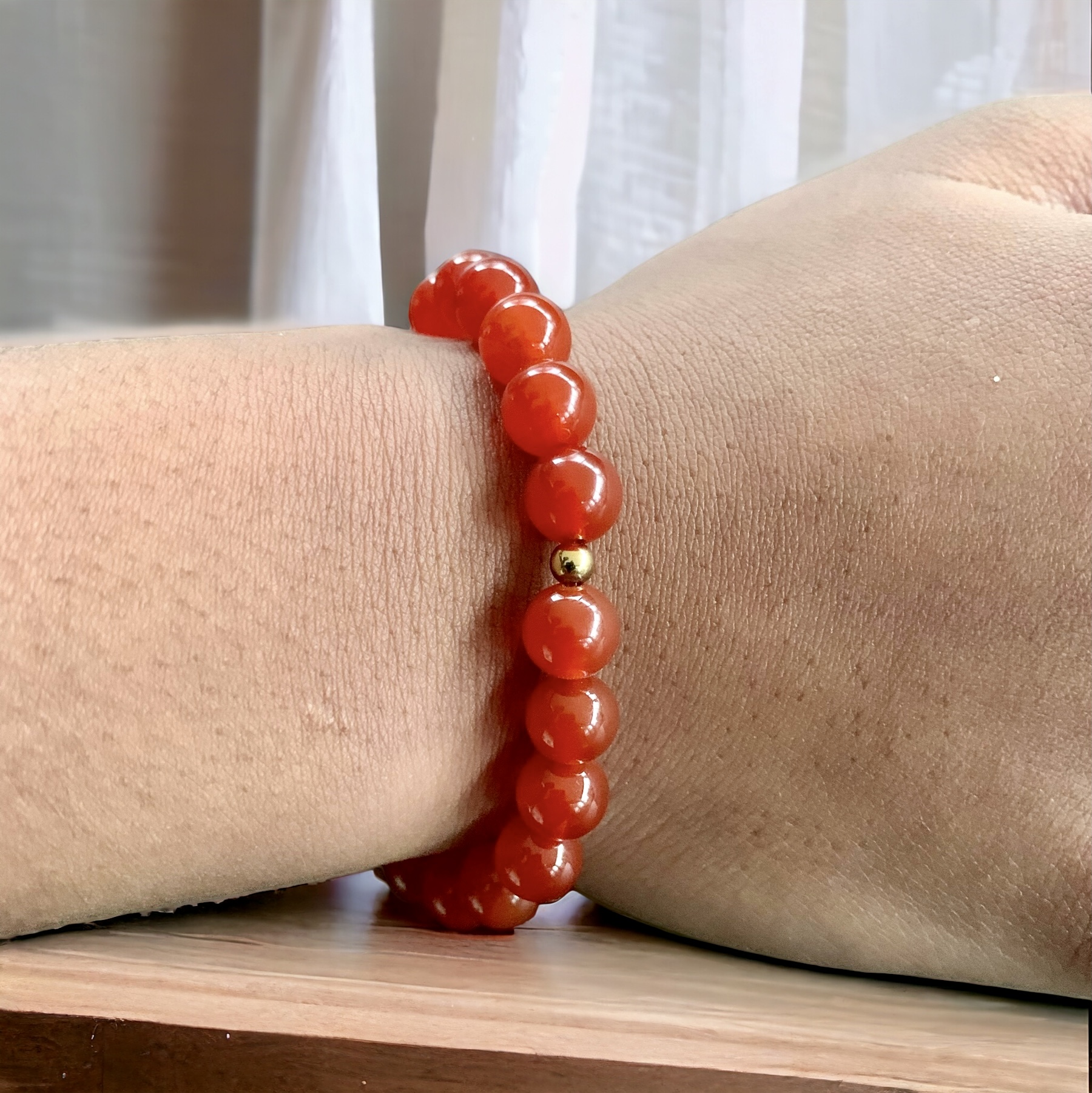 Bracelet stimulant de pierre Cornaline